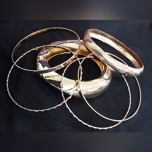 Elegant Gold Bangle 6pc Set J242